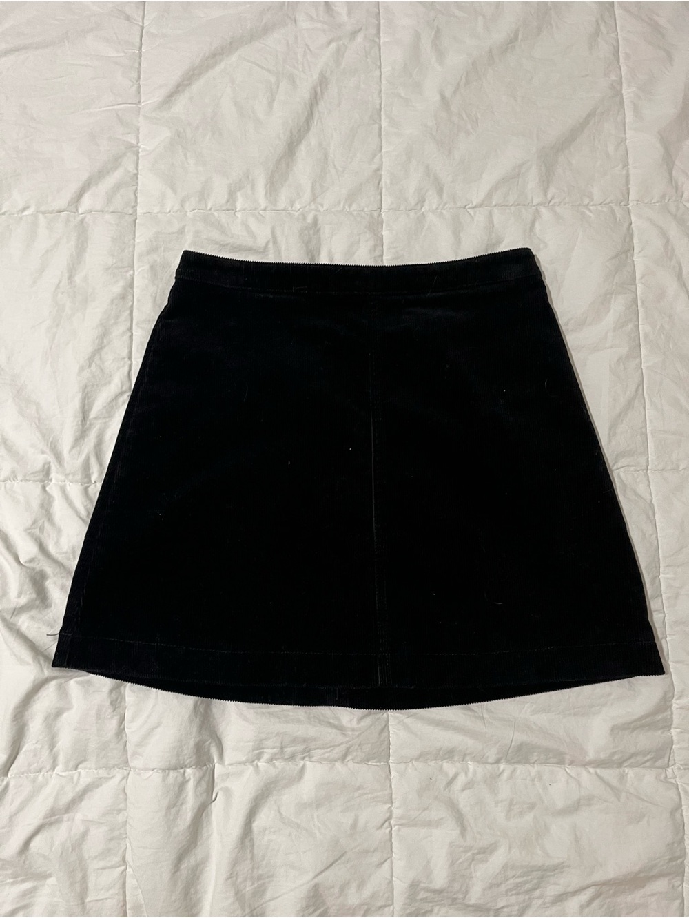 Classic Black Corduroy Mini Skirt